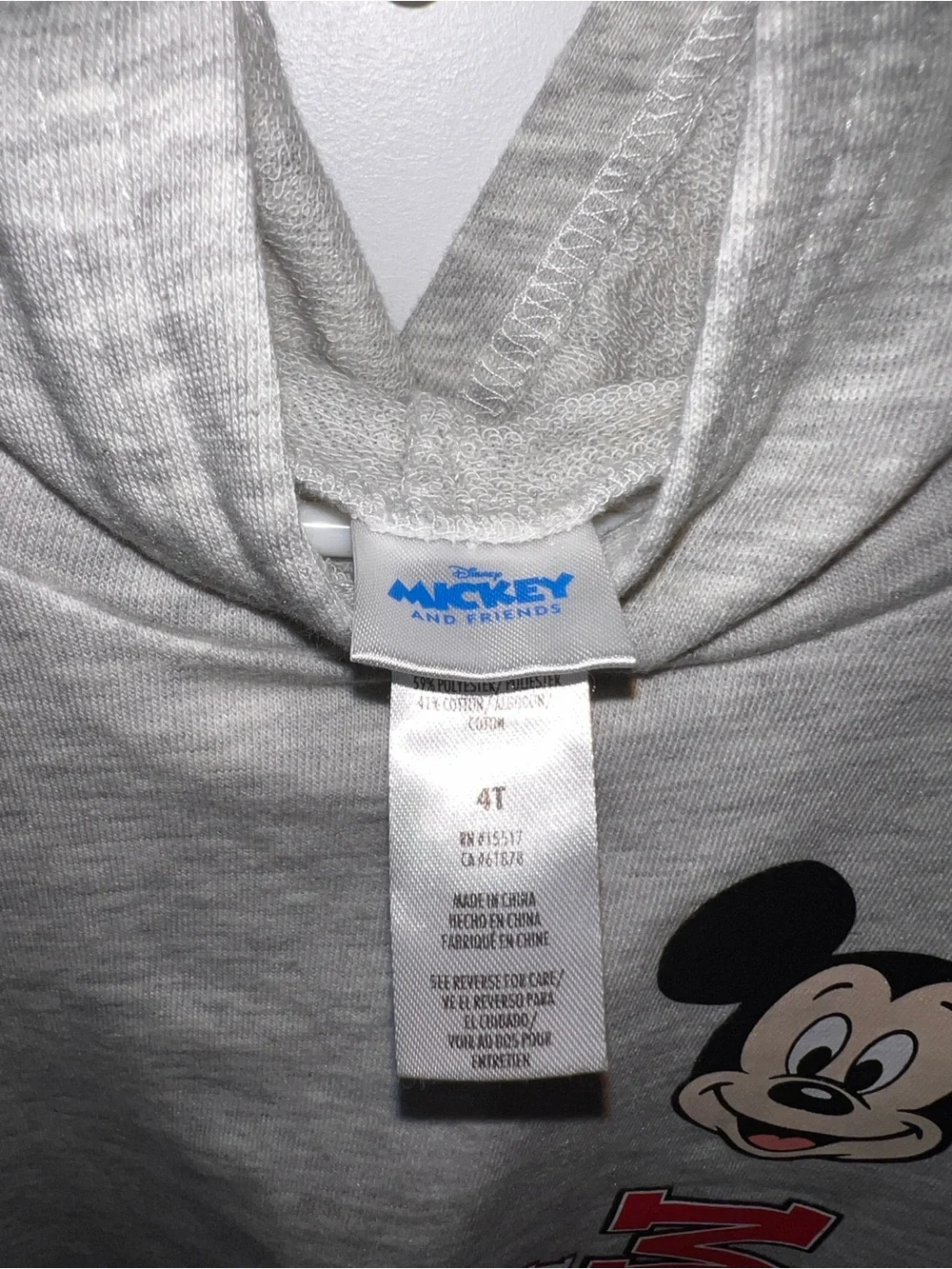Disney Mickey and Friends Grey Kids Hooded Shirt and Short Set